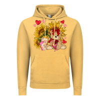 Vintage Mustard valentines day sunflowers with bear hjf Vintage Hoodie - NancyCooperArtShop