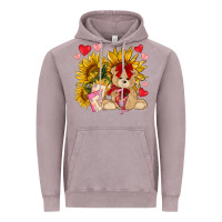 Vintage Zinc valentines day sunflowers with bear hjf Vintage Hoodie - NancyCooperArtShop