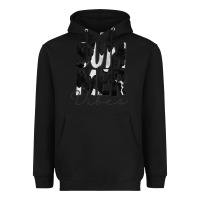 Black Summer Vibes Black White Cowhide Heavyweight Hoodie - CowCowDesign