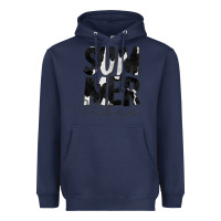 Navy Summer Vibes Black White Cowhide Heavyweight Hoodie - CowCowDesign