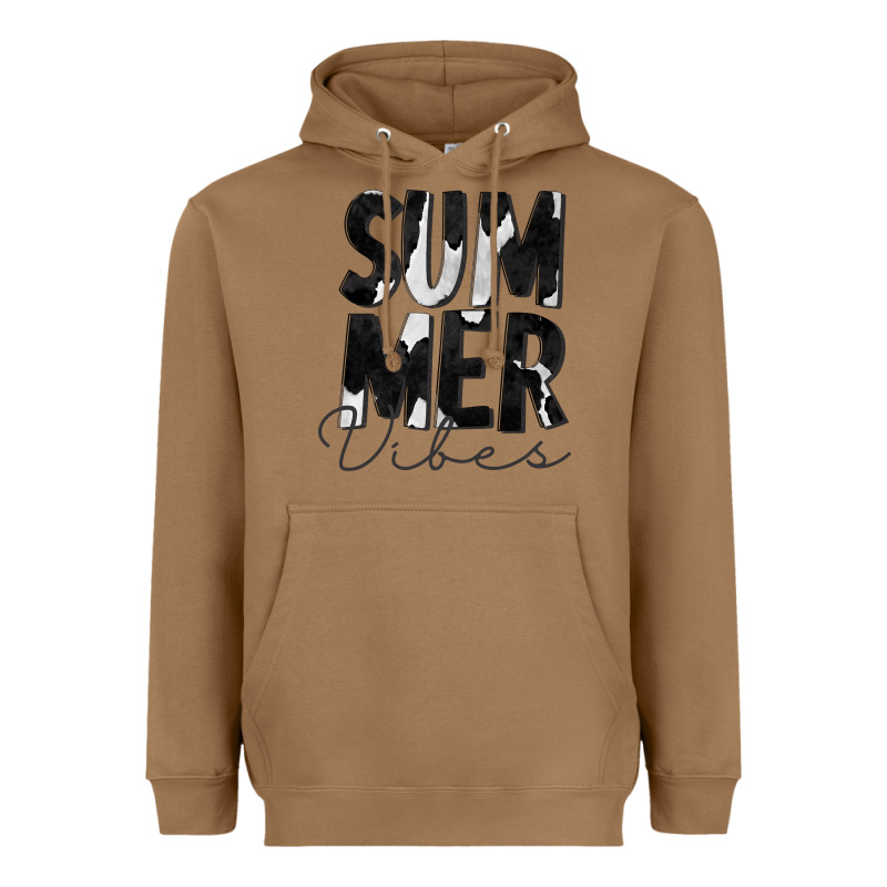 Summer Vibes Black White Cowhide Heavyweight Hoodie by CowCowDesign | Teevron