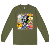 Army Green retro teacher Long Sleeve Tee - Artiststas