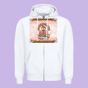 Oversimulated Mama University Zipper Hoodie Designed By Tumblerdesignbyshophia