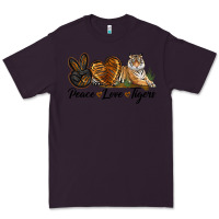 Plum Peace Love Tigers Premium Tee - LillyAllenDesigns