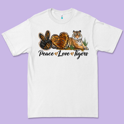 Peace Love Tigers Premium Tee Designed By Lillyallendesigns