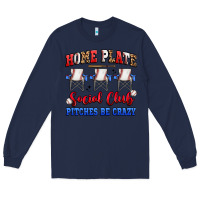 Navy home plate social club pitches be crazy Long Sleeve Tee - Artiststas