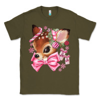 Army Green reindeer head christmas Classic Tee - MaliasSmallBusiness