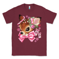 Burgundy reindeer head christmas Classic Tee - MaliasSmallBusiness