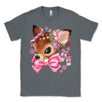 Charcoal Heather reindeer head christmas Classic Tee - MaliasSmallBusiness