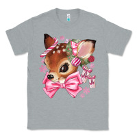 Heather Grey reindeer head christmas Classic Tee - MaliasSmallBusiness