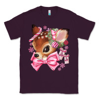 Plum reindeer head christmas Classic Tee - MaliasSmallBusiness