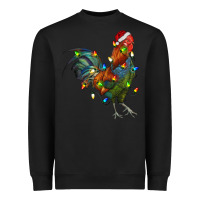 Black Christmas Lights Rooster Heavyweight Sweatshirt - RanaPortraitStore