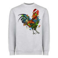 Heather Grey Christmas Lights Rooster Heavyweight Sweatshirt - RanaPortraitStore