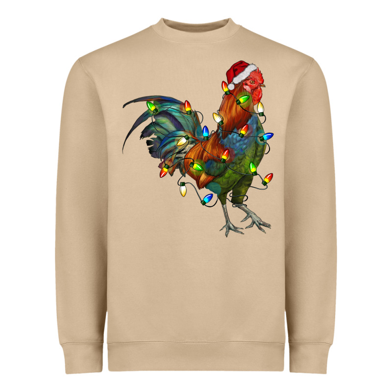 Christmas Lights Rooster Heavyweight Sweatshirt by RanaPortraitStore | Teevron