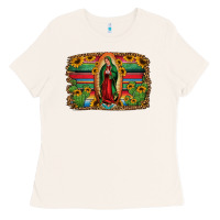 Lady Of Guadalupe Serape Background Ladies Tee | Teevron