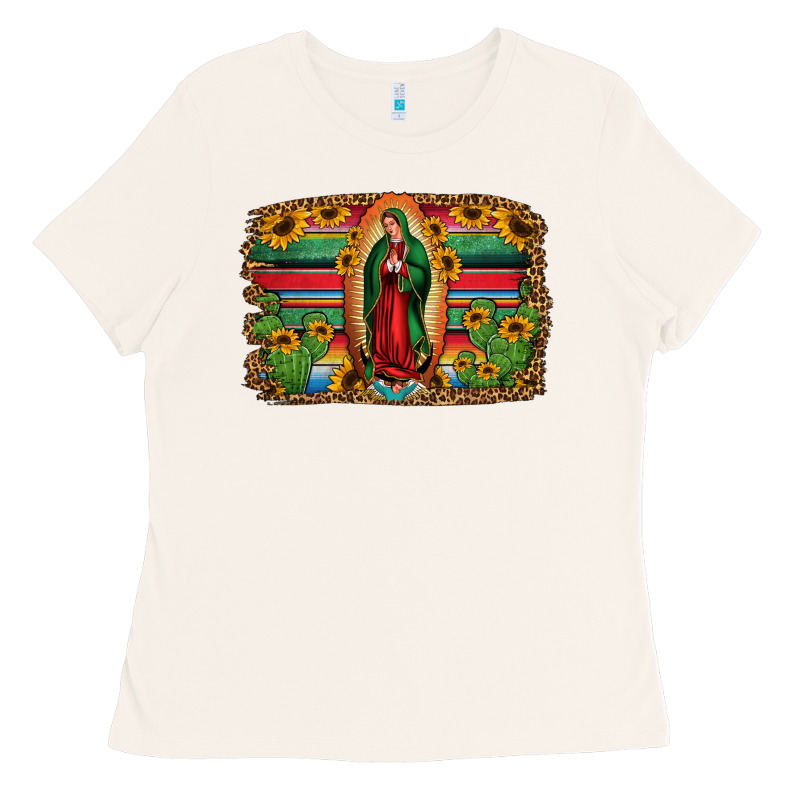 Lady Of Guadalupe Serape Background Ladies Tee by Jasminsmagicworld | Teevron