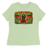Matcha lady of guadalupe serape background Ladies Tee - Jasminsmagicworld