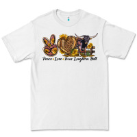 White Peace Love Texas Longhorn Bull Premium Tee - LillyAllenDesigns