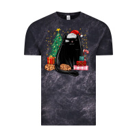 Cloud Black christmas black cat Vintage Tee - MaliasSmallBusiness