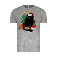 Cloud Rock christmas black cat Vintage Tee - MaliasSmallBusiness