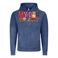 Vintage Denim my dog is my valentine Vintage Hoodie - NancyCooperArtShop