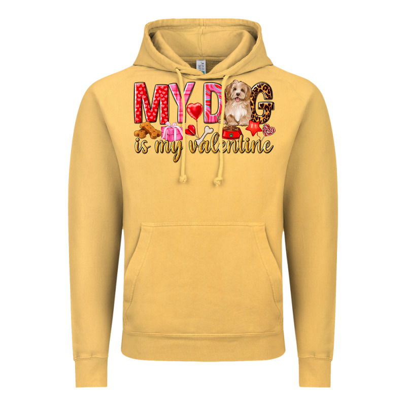 My Dog Is My Valentine Vintage Hoodie by NancyCooperArtShop | Teevron