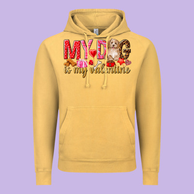 My Dog Is My Valentine Vintage Hoodie Designed By Nancycooperartshop
