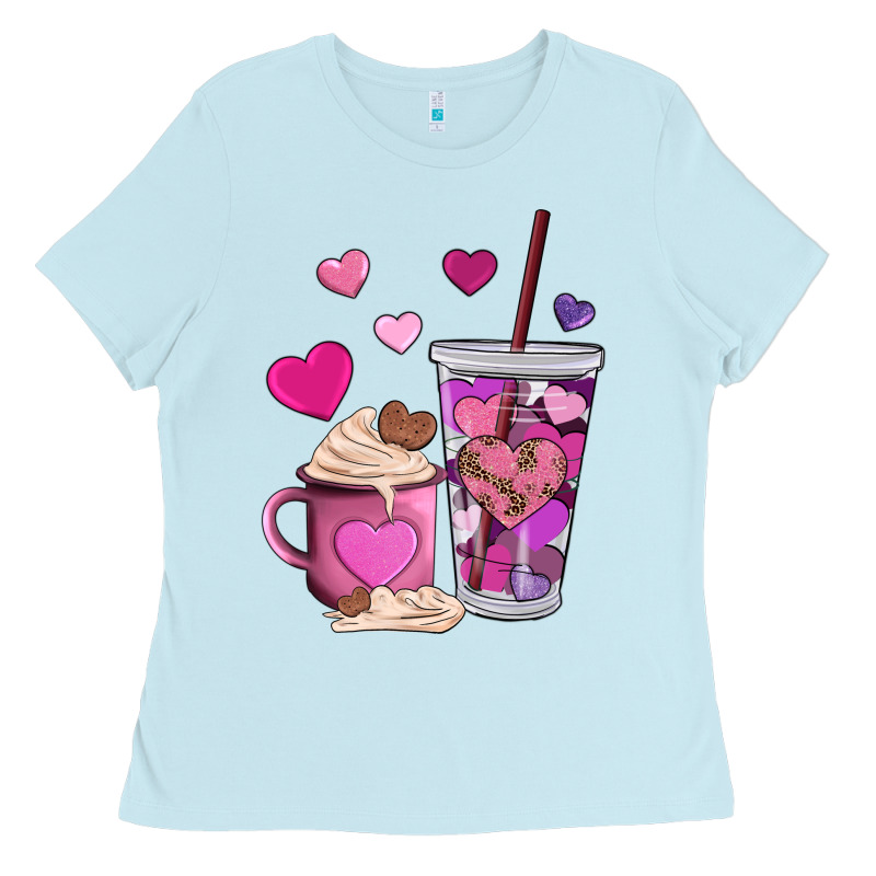 Valentines Day Heart Coffe Ladies Tee by AdoDesignShop | Teevron