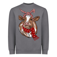 Storm Christmas Heifer With Scarf Heavyweight Sweatshirt - RanaPortraitStore