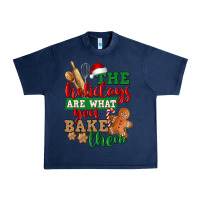 Navy The holidays are what you bake them Urban Heavy Tee - NancyCooperArtShop