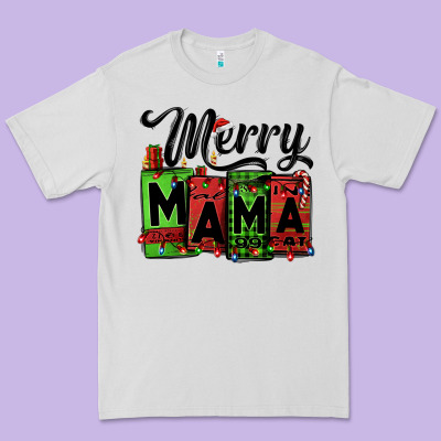 Merry Mama Christmas Premium Tee Designed By Jasminsmagicworld