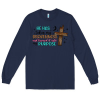 Navy he has taken my brokenness and turned it into my p Long Sleeve Tee - Artiststas