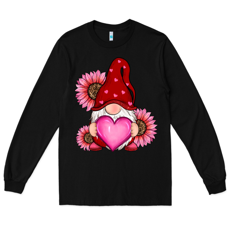 Valentine's Day With Sunflowers Gnomes Long Sleeve Tee by RanaPortraitStore | Teevron