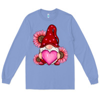 Colony Blue valentine's day with sunflowers gnomes Long Sleeve Tee - RanaPortraitStore