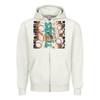 Oatmeal Heather tigers baseball with tiger Zipper Hoodie - TumblerDesignByShophia