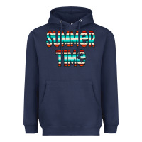 Navy summer time serape doodle Heavyweight Hoodie - CowCowDesign