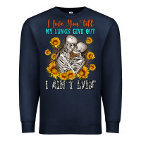 Navy i love you till my lungs give out Premium Sweatshirt - OliviaCreatesArt