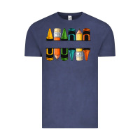 Vintage Denim custom crayons with pencil Vintage Tee - NancyCooperArtShop