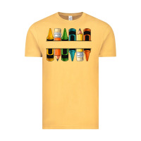 Vintage Mustard custom crayons with pencil Vintage Tee - NancyCooperArtShop