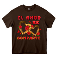 Chocolate Brown el amor se comparte with churros Heavy Core Tee - AdoDesignShop