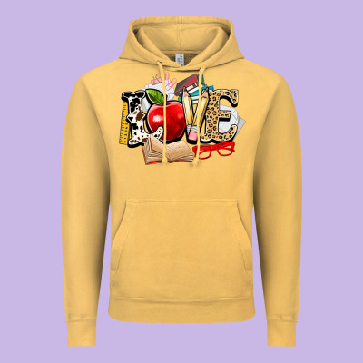 Teacher School Love Vintage Hoodie Designed By Nancycooperartshop