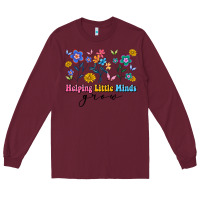 Burgundy helping little minds grow Long Sleeve Tee - Artiststas