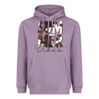 Lavender Summer Vibes Brown White Cowhide Heavyweight Hoodie - CowCowDesign