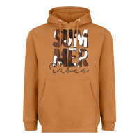 Meerkat Summer Vibes Brown White Cowhide Heavyweight Hoodie - CowCowDesign