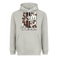 Moon Dust Summer Vibes Brown White Cowhide Heavyweight Hoodie - CowCowDesign