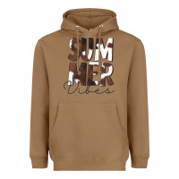 Toasted Coconut Summer Vibes Brown White Cowhide Heavyweight Hoodie - CowCowDesign