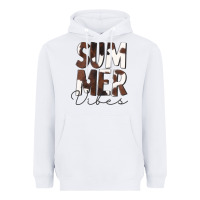 White Summer Vibes Brown White Cowhide Heavyweight Hoodie - CowCowDesign