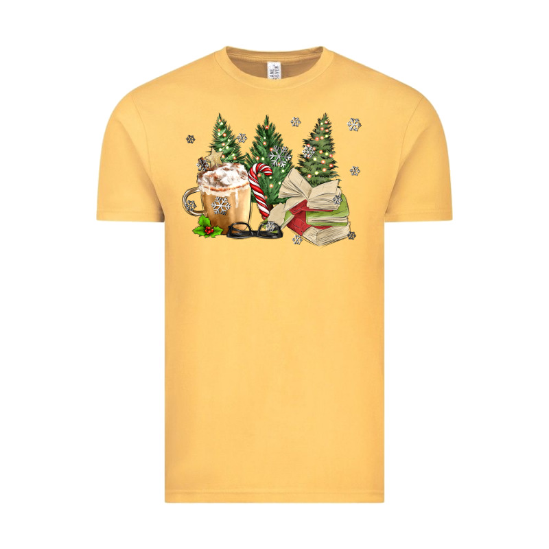 Christmas Coffee And Book Vintage Tee by MaliasSmallBusiness | Teevron