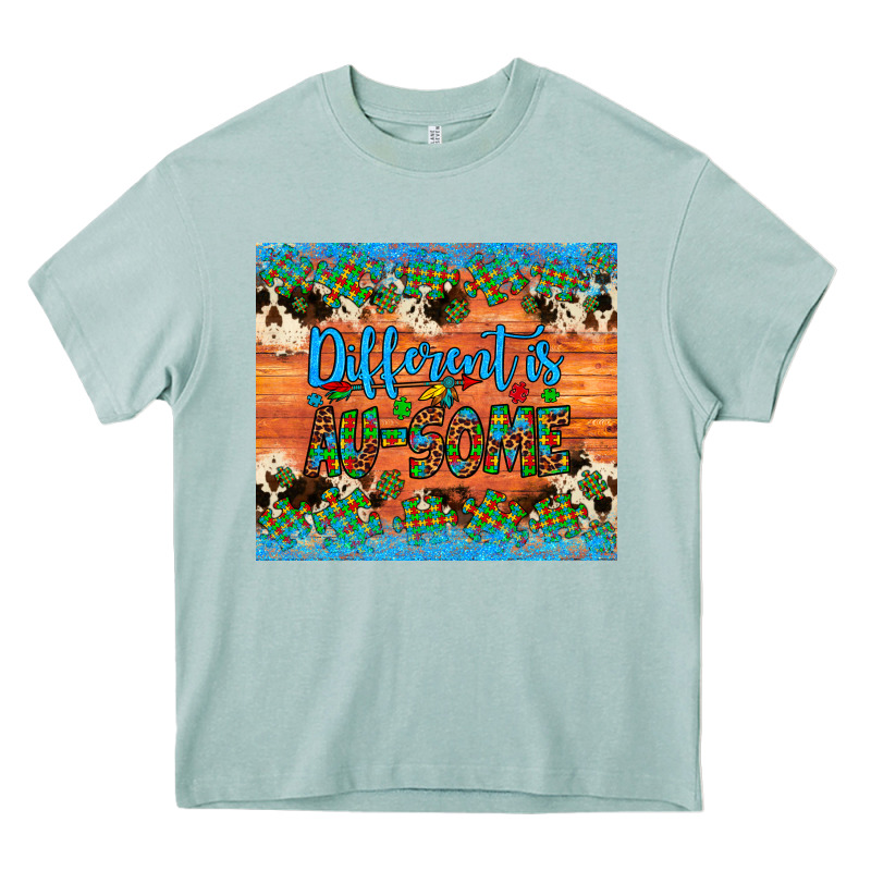 Different Is Au Some Autism Awareness Cowhide Leopard Tumbler Heavy Core Tee by Artiststas | Teevron