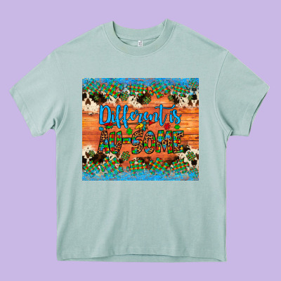 Different Is Au Some Autism Awareness Cowhide Leopard Tumbler Heavy Core Tee Designed By Artiststas
